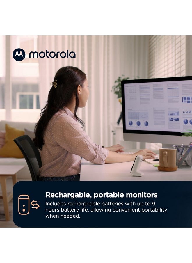 Motorola Nursery PIP15 Audio Baby Monitor, Dual Room HD Infant Monitor with Nightlight, 1500 Ft. Range, Two-Way Talk, Includes Parent Unit, 2 Monitors