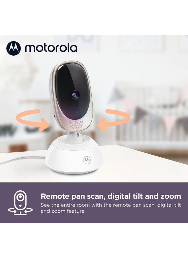 Motorola Baby Monitor VM85 - Indoor WiFi Video with Camera & Mood Light - HD 720p, Connects to Nursery App, 1000ft Range, 2-Way Audio, Remote Pan, Digital Tilt-Zoom, Temp, Lullabies, Night Vision