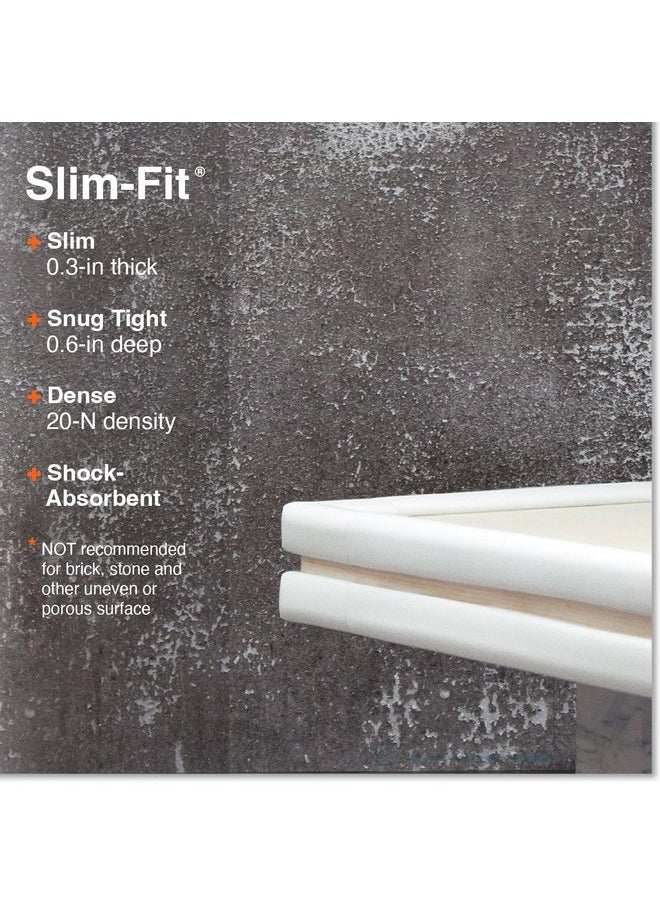 Roving Cove Slim-Fit Corner Edge Protector for Baby Proofing (Small 18ft Edge 8 Corners), Furniture Safety Bumper Guard, Soft NBR Rubber Foam, 3M Adhesive, Oyster White (Off White)