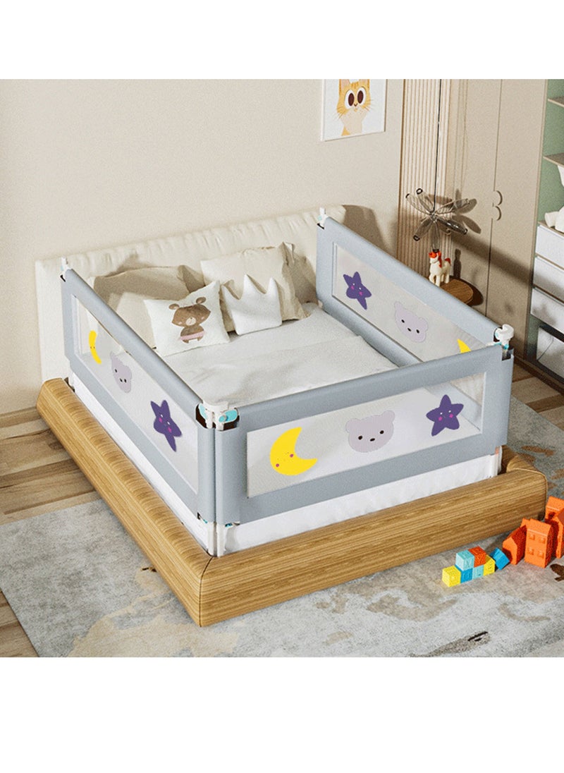 1.8m Bed Rail for Toddlers - Double Side Lift and Adjustable Height Bed Rails for Queen Bed, Safe & Nature Fiber Material Washable, Fits for Full-Size Bed Rail for Baby