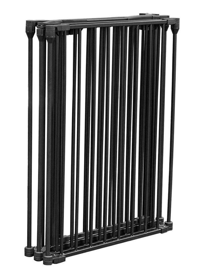 Baby Safety Gate Adjustable Metal Barrier Fence For Babies Kids Pets Dogs Ideal For Openings Stairs Doorways Foldable Playpen D110 x H74 cm Grey