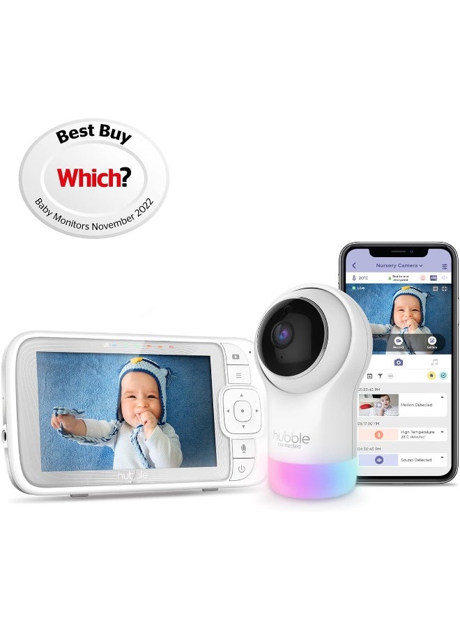 HUBBLE CONNECTED Nursery Pal Glow+ Smart Baby Monitor with 5