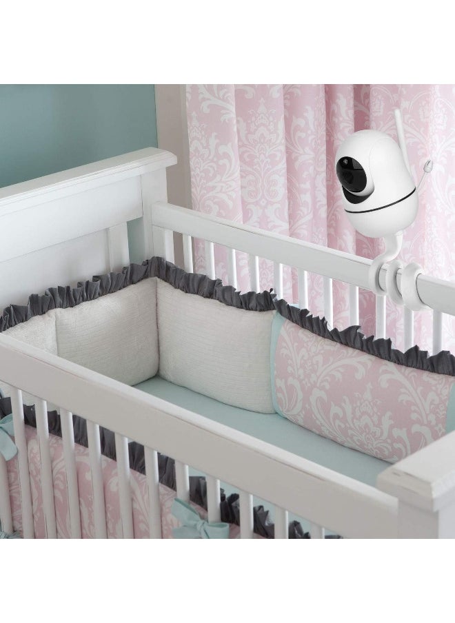 iTODOS Baby Monitor Mount Compatible with HelloBaby HB65/HB66/HB248, ANMEATE SM935E Baby Monitor Camera, Versatile Twist Mount Without Tools or Wall Damage - White