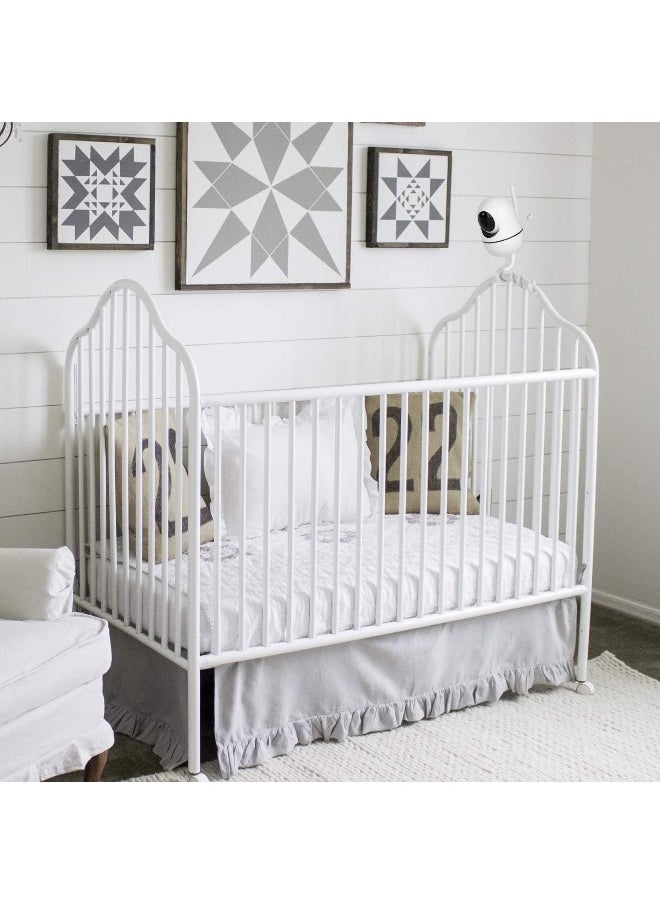 iTODOS Baby Monitor Mount Compatible with HelloBaby HB65/HB66/HB248, ANMEATE SM935E Baby Monitor Camera, Versatile Twist Mount Without Tools or Wall Damage - White
