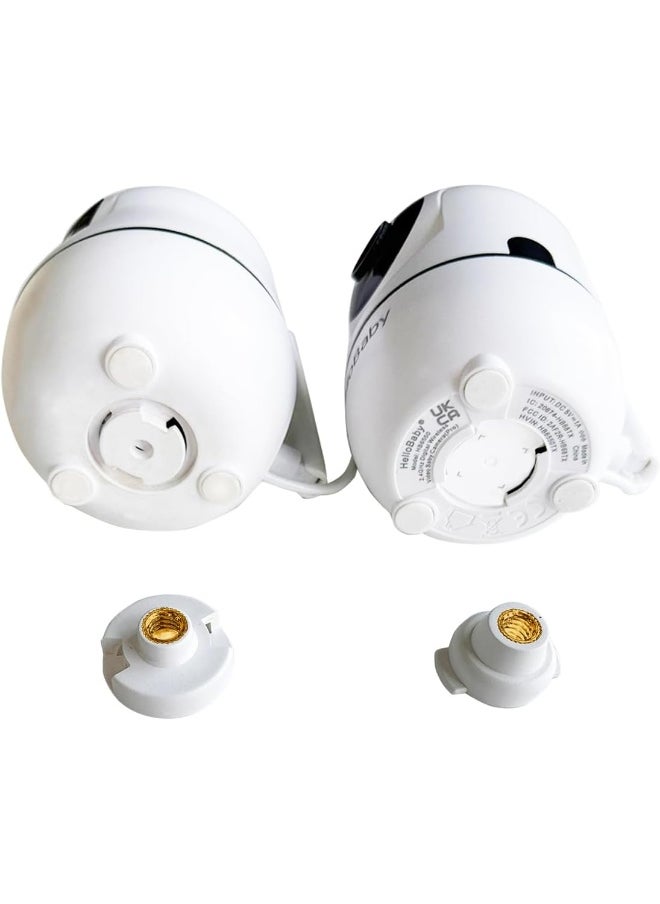 iTODOS Baby Monitor Mount Compatible with HelloBaby HB65/HB66/HB248, ANMEATE SM935E Baby Monitor Camera, Versatile Twist Mount Without Tools or Wall Damage - White
