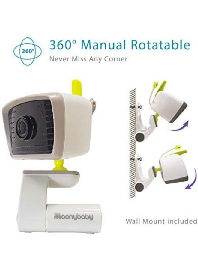 Moonybaby Baby Monitor Long Range No WiFi, 2 Wide View Cameras, Baby Room Temperature Display, 4.3