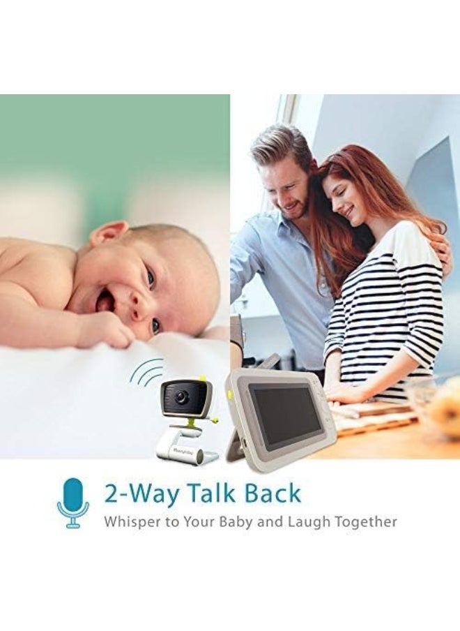 Moonybaby Baby Monitor Long Range No WiFi, 2 Wide View Cameras, Baby Room Temperature Display, 4.3