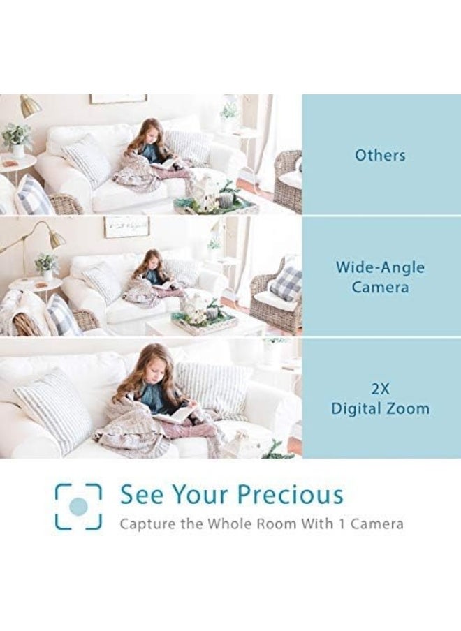 Moonybaby Baby Monitor Long Range No WiFi, 2 Wide View Cameras, Baby Room Temperature Display, 4.3