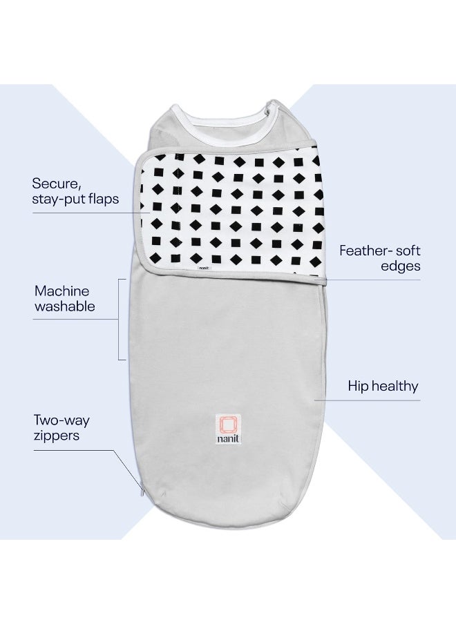 Nanit Breathing Wear Swaddle – Works Pro Monitor to Track Breathing Motion Sensor-Free for Baby Safety, Real-Time Alerts, 100% Cotton, Size Small, 3-6 Month, White