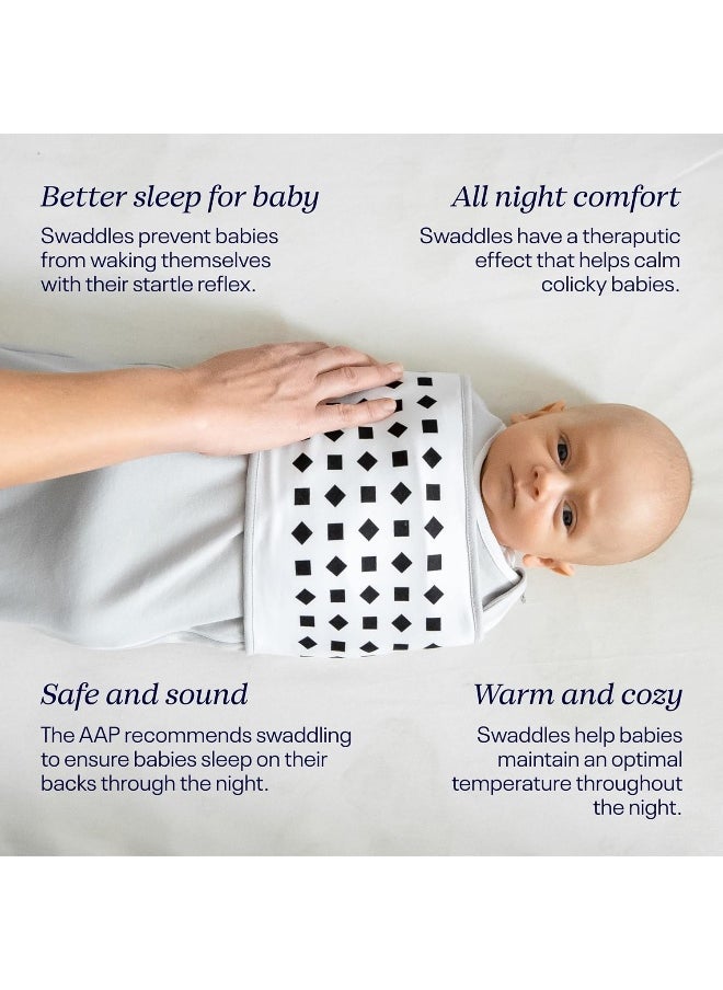 Nanit Breathing Wear Swaddle – Works Pro Monitor to Track Breathing Motion Sensor-Free for Baby Safety, Real-Time Alerts, 100% Cotton, Size Small, 3-6 Month, White