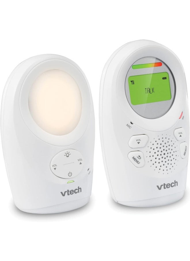 VTech DM1211 Enhanced Range Digital Audio Baby Monitor with Night Light, 1 Parent Unit, Silver & White
