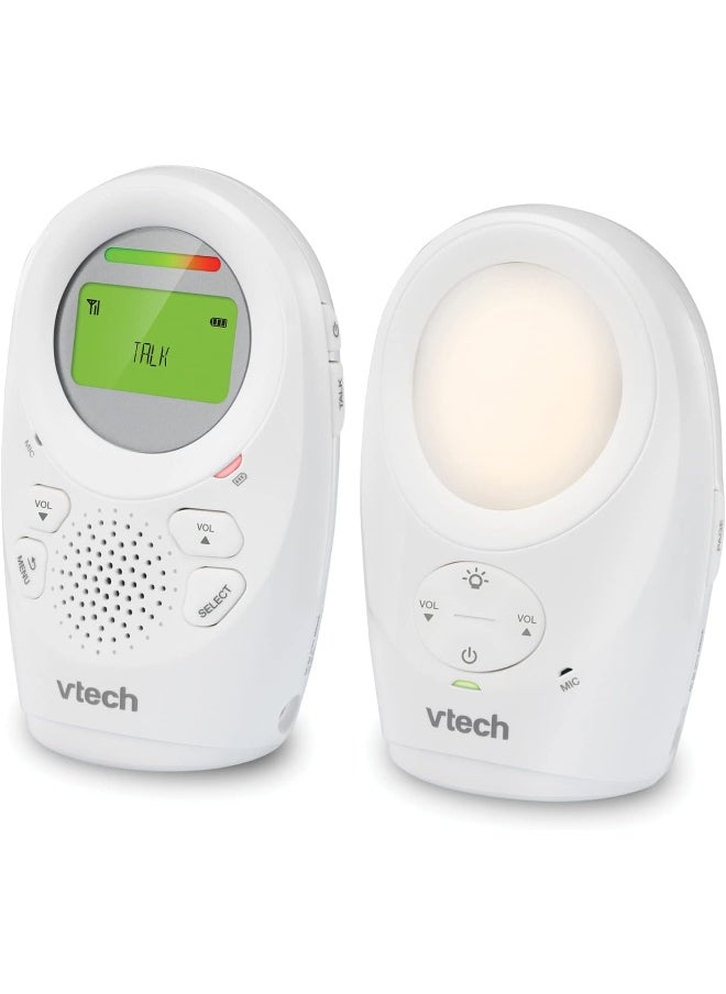VTech DM1211 Enhanced Range Digital Audio Baby Monitor with Night Light, 1 Parent Unit, Silver & White