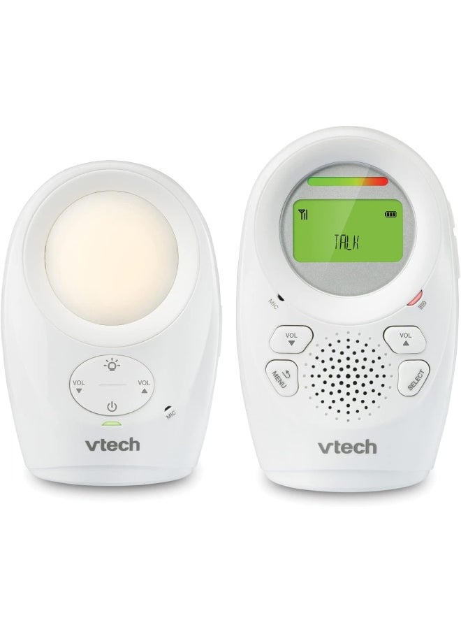 VTech DM1211 Enhanced Range Digital Audio Baby Monitor with Night Light, 1 Parent Unit, Silver & White