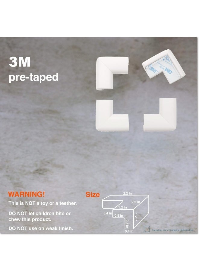 Roving Cove | Baby Safety Corner Protectors | Baby Caring Soft Corner Guard | Table Corner Bumper | Child Proof Furniture Corner Edge Protector | SAFE CORNER CUSHION | Pre-Taped | 16-Pc Oyster (White)