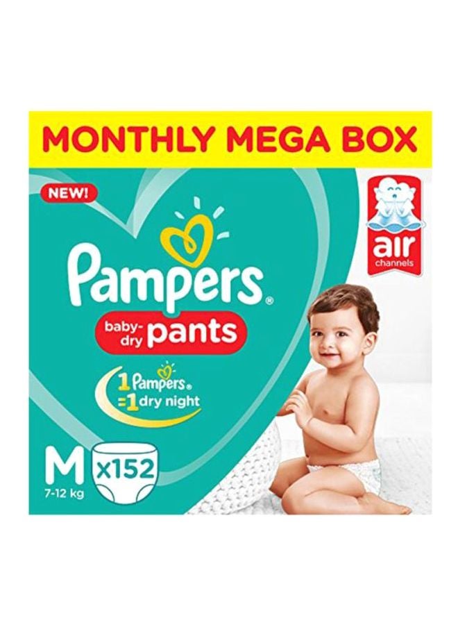 Baby Dry Diapers, Size M, 7-12 kg, Monthly Mega Box, 152 Count