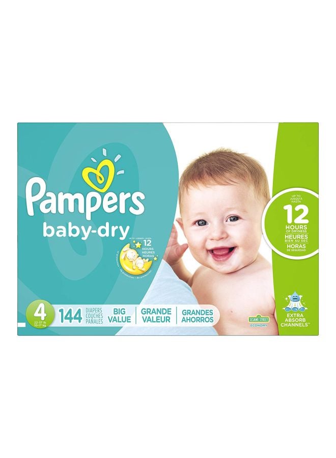 Baby-Dry Disposable Diapers , Size 4 (10-17 kg) , 144 Count