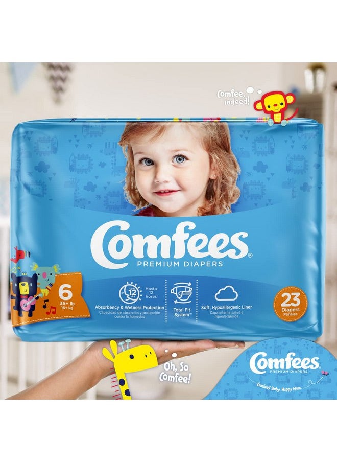Comfees Premium Baby Diapers with Total Fit System for Boys & Girls, Size 6, 92Count