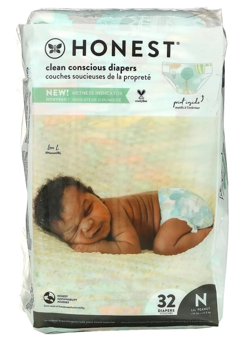 Clean Conscious New Born Over 10 Lbs Diapers 32 Diapers