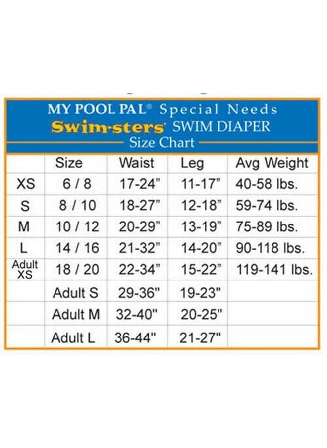 Child, Youth, & Special Need My Pool Pal Swimsters Resuable Swim Diaper (XS-6/8, Navy)