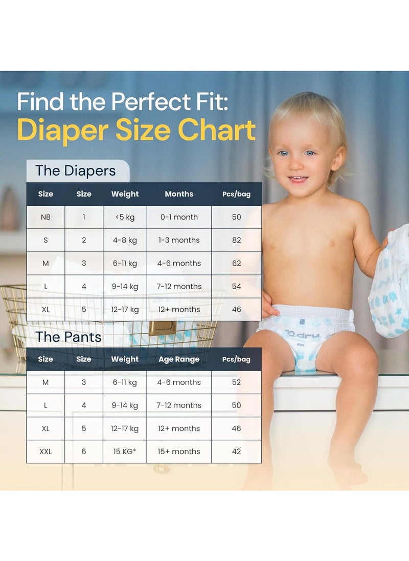 Diaper (Size 3, 62, count) – Premium Baby Care, 100% Ultra-Absorbent Japanese Tech, Dual-Layer, Thin & Breathable, Eco-Friendly, Hypoallergenic, Soft Elastic Waistband for Active Babies