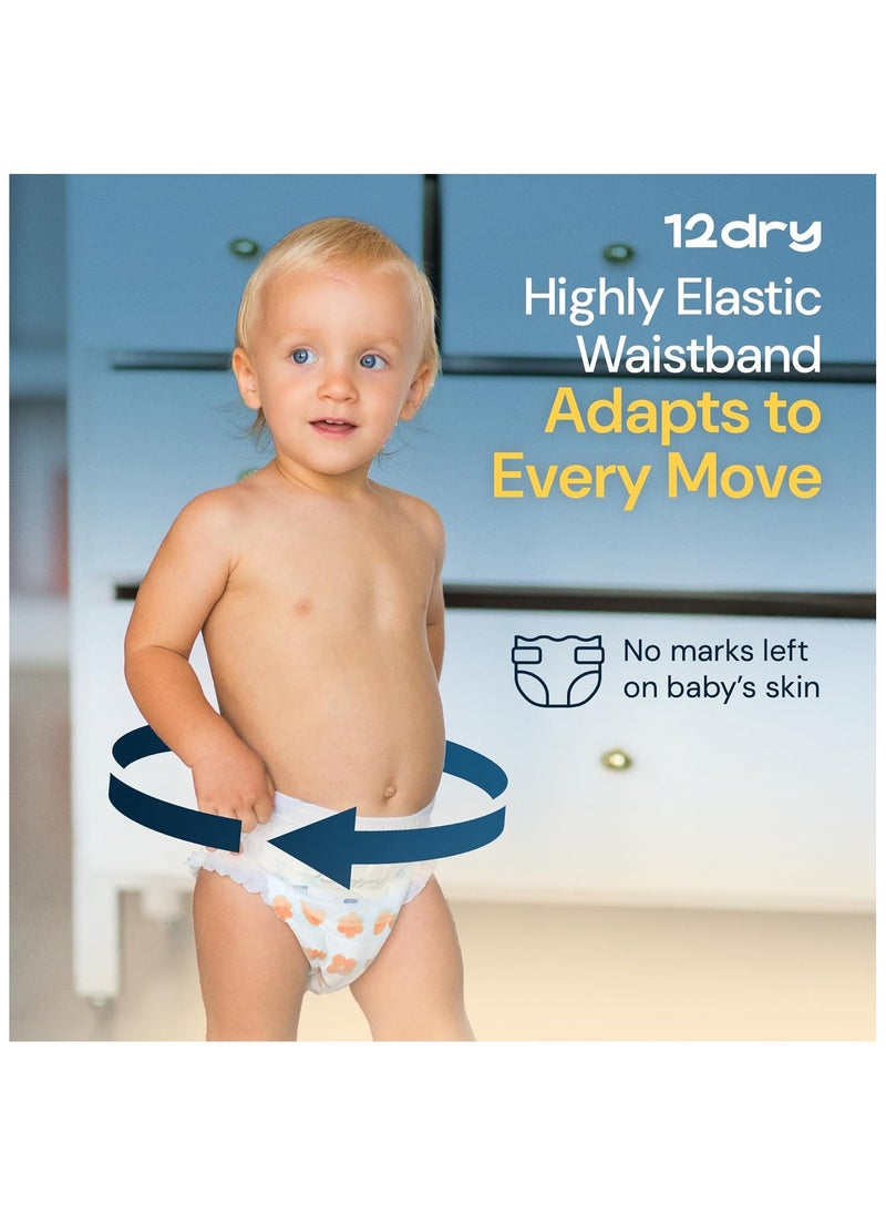 Diaper (Size 3, 62, count) – Premium Baby Care, 100% Ultra-Absorbent Japanese Tech, Dual-Layer, Thin & Breathable, Eco-Friendly, Hypoallergenic, Soft Elastic Waistband for Active Babies