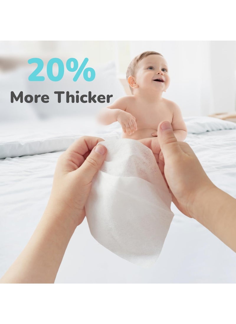 Feather Aqua Baby Wipes Pure Water Wet Wipes with Lid Combo Pack 312 Units 4 Packs