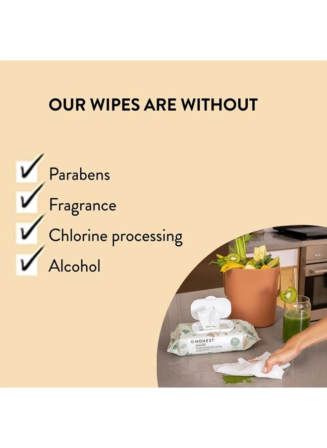 Clean Conscious Unscented Wipes | Over 99% Water, Compostable, Plant-Based, Baby Wipes | Hypoallergenic for Sensitive Skin, EWG Verified | Geo Mood, 60 Count