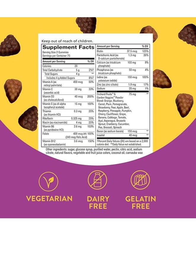 Women's Daily Gummy Multivitamins, Full B-Vitamin Complex, Supports Heart Health, Mixed Berry Flavored, 60 Gummies
