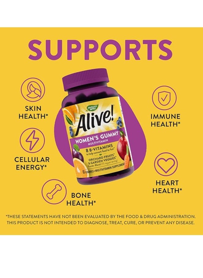 Women's Daily Gummy Multivitamins, Full B-Vitamin Complex, Supports Heart Health, Mixed Berry Flavored, 60 Gummies
