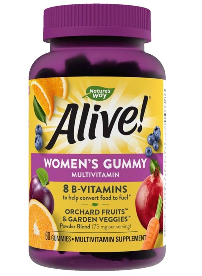 Women's Daily Gummy Multivitamins, Full B-Vitamin Complex, Supports Heart Health, Mixed Berry Flavored, 60 Gummies