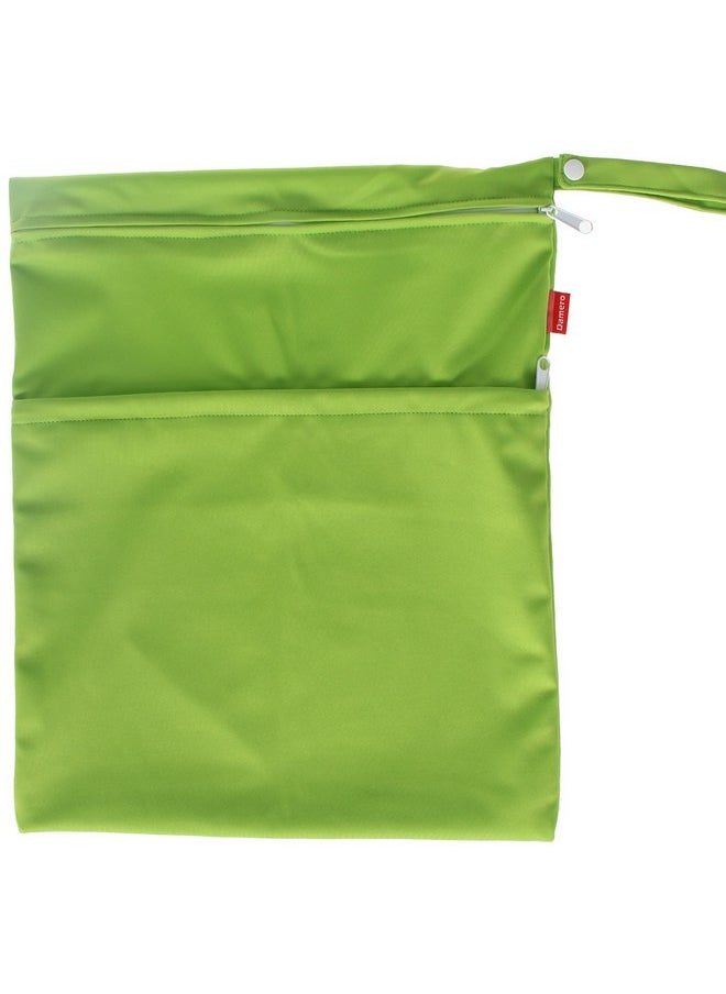 Damero 2pcs Travel Wet Dry Bag, Reusable Swimsuit Bag for Wet Clothes with Handle(Large, 2 pcs Green)
