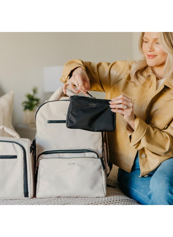 JuJuBe x Witney Carson - New 3-Piece Pouch Set, Diaper Bag Organizing Pouches, Convertible to Small Purse with Crossbody Strap, Perfect for Travel, Zipper Cosmetic or Makeup Pouch, Cloud