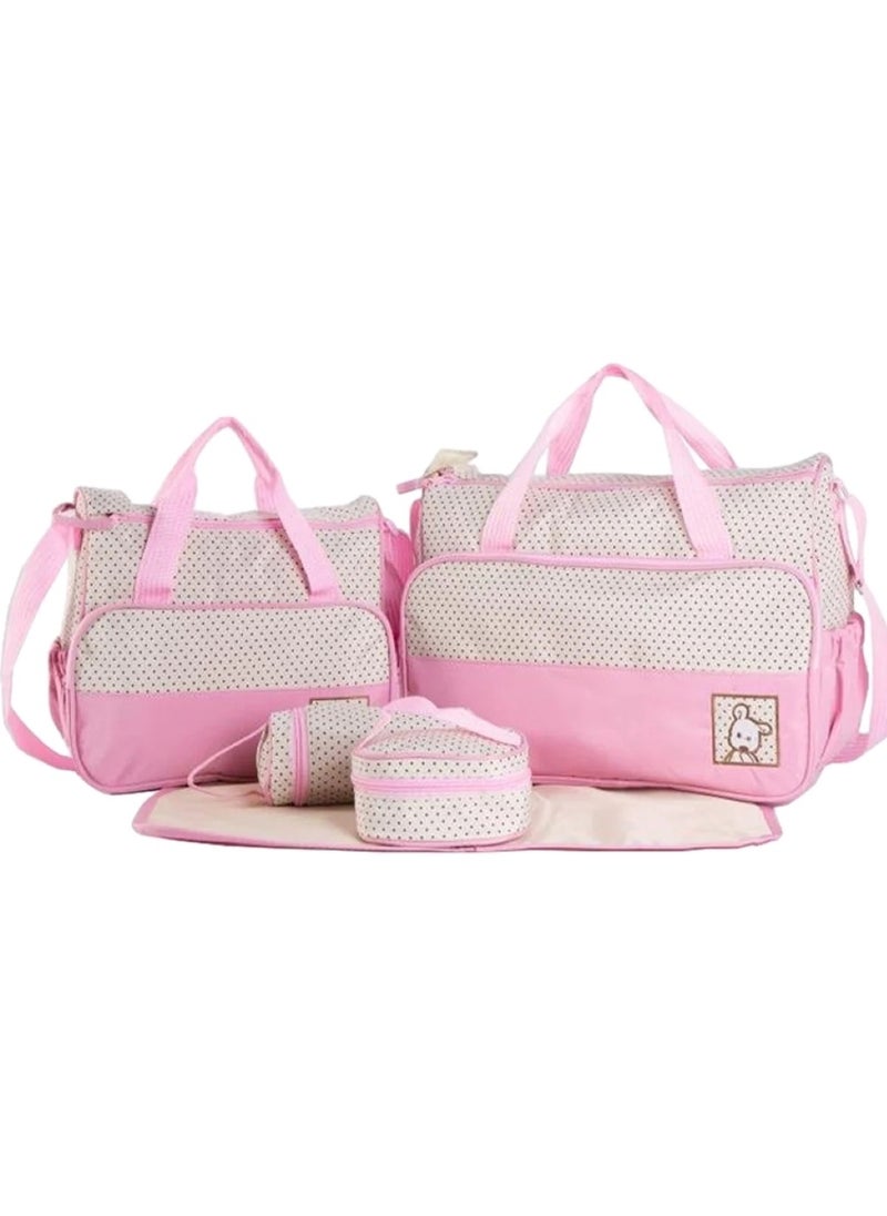 Elegant Pink Baby Diaper Bag Set Travel Companion for Moms