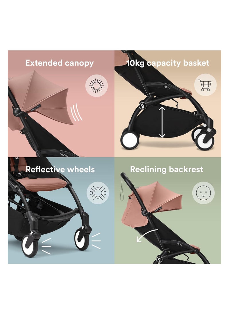 YOYO3 Complete Stroller Set - Black Frame With Colour Pack, 6+ Months - Ginger