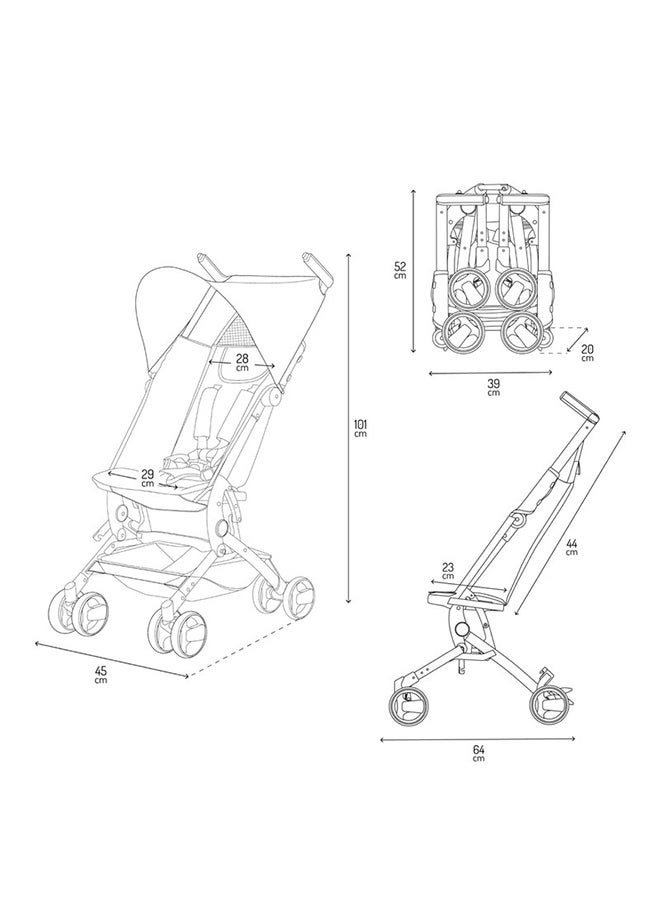 GRACE Baby Stroller - Compact Design for Both Small and Large Travelers, The Stroller's Portability and Ability to fit in a Backpack use for Ages 6+ Months - Black