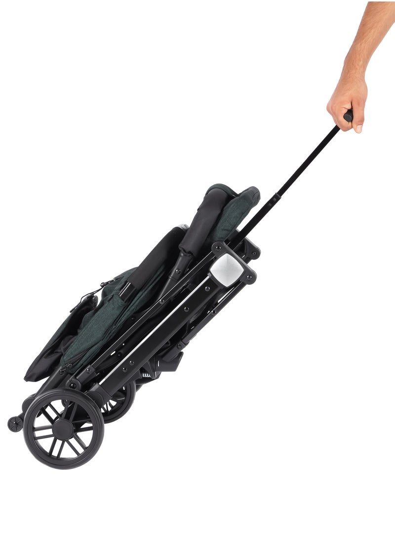 Premium Comfort Baby Stroller - Lightweight, Foldable, Adjustable Seat, Retractable 3 Tier Canopy & Peek-A-Boo window, Ultimate Ease Baby Carriage for Infants & Toddlers, 0-4 Years (GREEN)