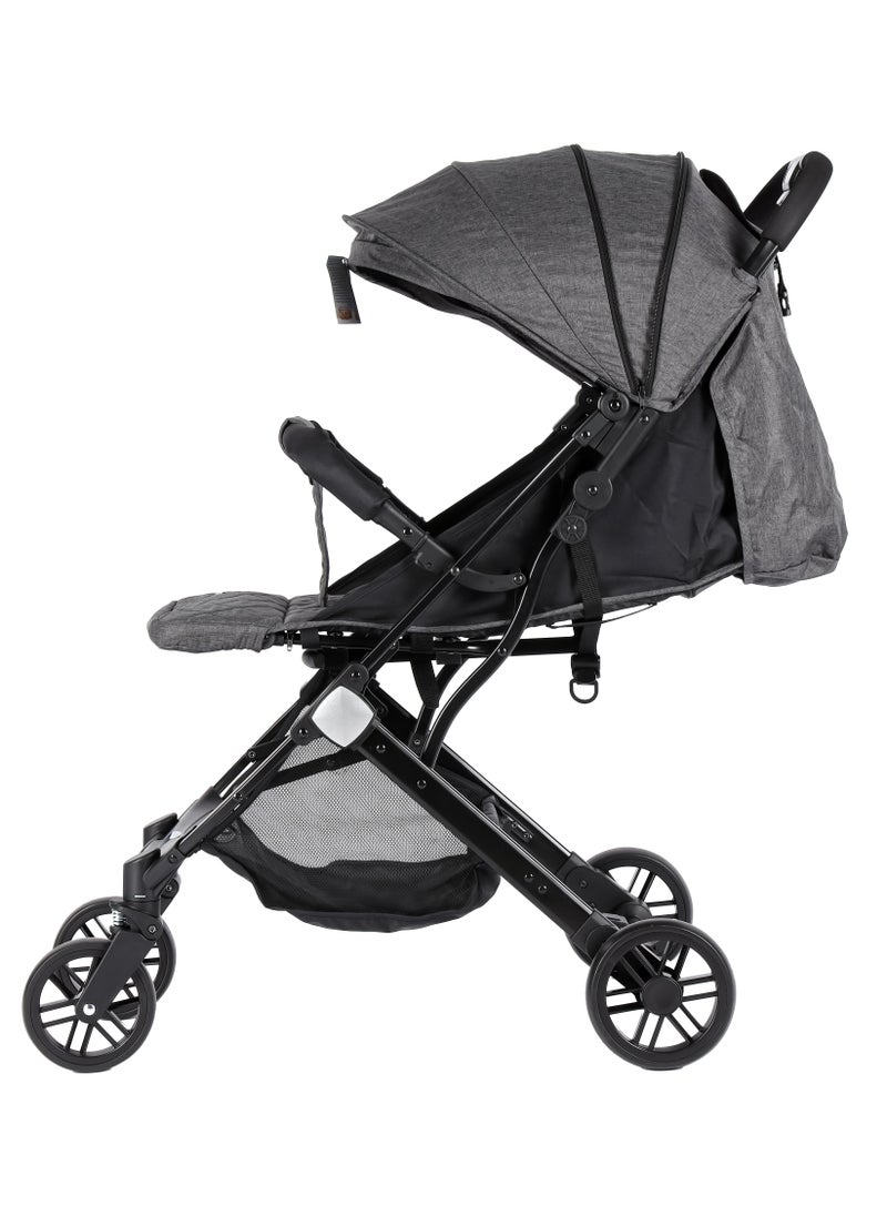 Premium Comfort Baby Stroller - Lightweight, Foldable, Adjustable Seat, Retractable 3 Tier Canopy & Peek-A-Boo window, Ultimate Ease Baby Carriage for Infants & Toddlers, 0-4 Years (GREY)