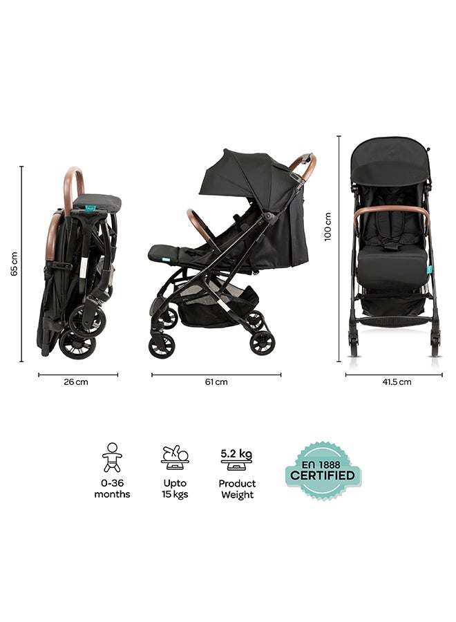 Ritzi-Lite Baby Cabin Stroller - Black, 0 To 36 Months