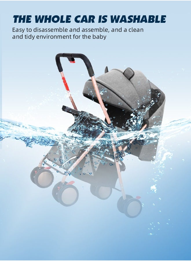 Baby Travel Stroller Foldable Baby Stroller Portable Travel Pram Multifunctional Newborn Infant Carriage for 0-3 Years Baby