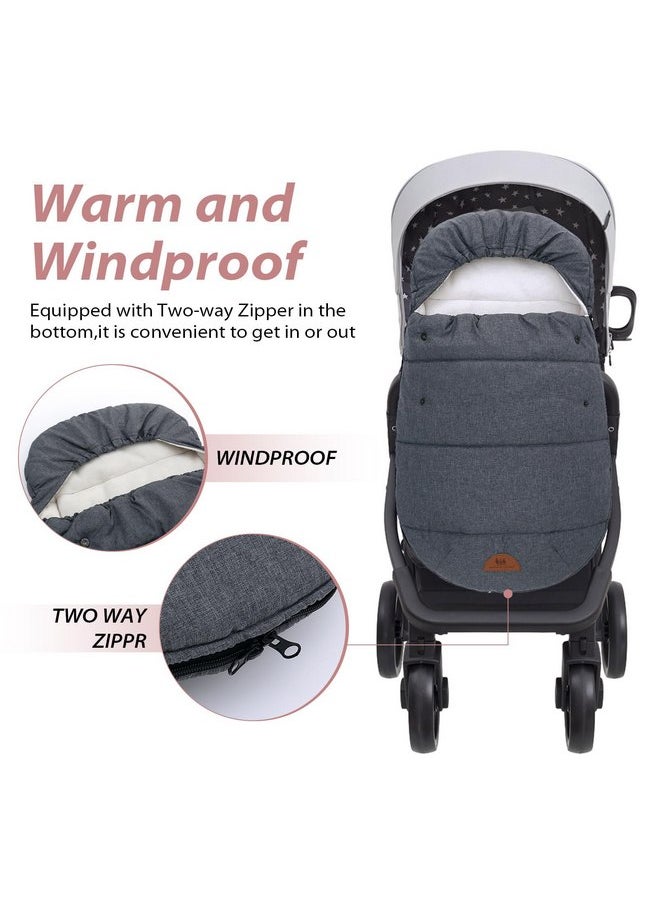 Miracle Baby Universal Footmuff for Stroller, Winter Windproof Warm Pram Footmuffs, Baby Bunting Bags for Strollers Pushchairs Prams Car Seat, Stroller Sleeping Bag, Grey