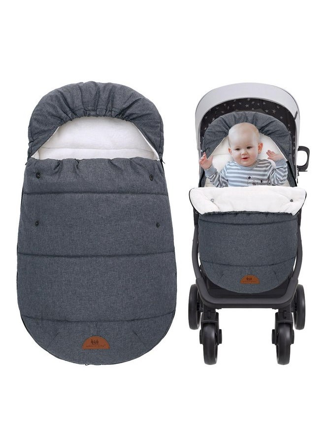 Miracle Baby Universal Footmuff for Stroller, Winter Windproof Warm Pram Footmuffs, Baby Bunting Bags for Strollers Pushchairs Prams Car Seat, Stroller Sleeping Bag, Grey