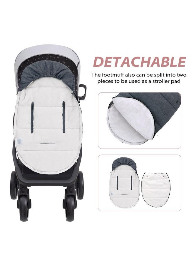 Miracle Baby Universal Footmuff for Stroller, Winter Windproof Warm Pram Footmuffs, Baby Bunting Bags for Strollers Pushchairs Prams Car Seat, Stroller Sleeping Bag, Grey