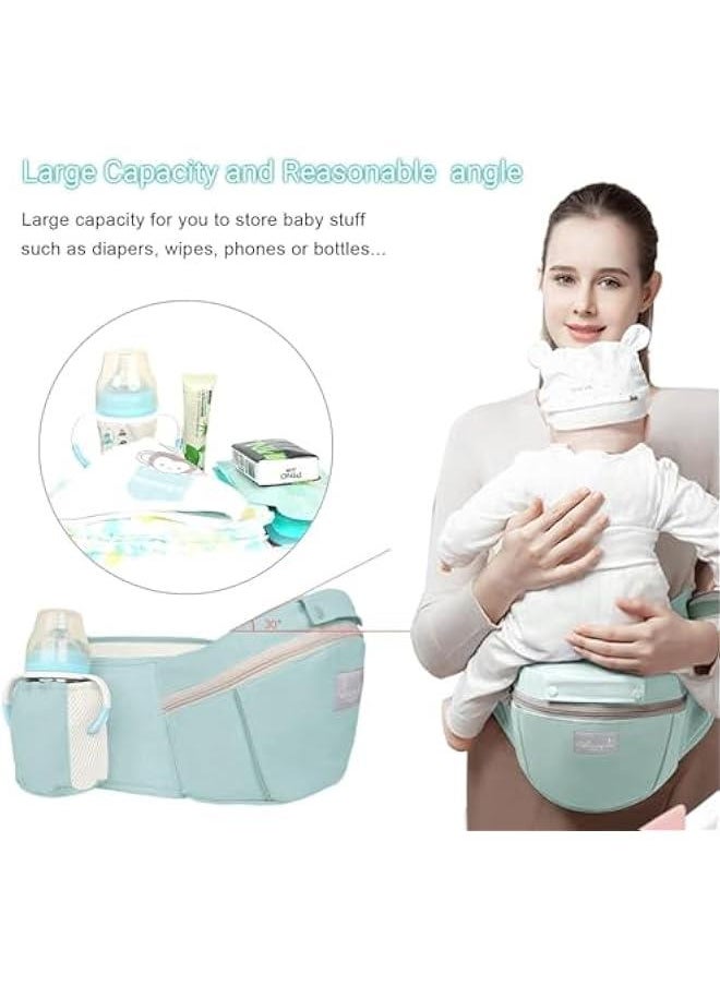 Baby Carrier with Hip Seat, Multi-Functional 9 in 1 Baby Carrier Newborn to Toddler for All Seasons, Baby Backpack Carrier for Toddler (Green)