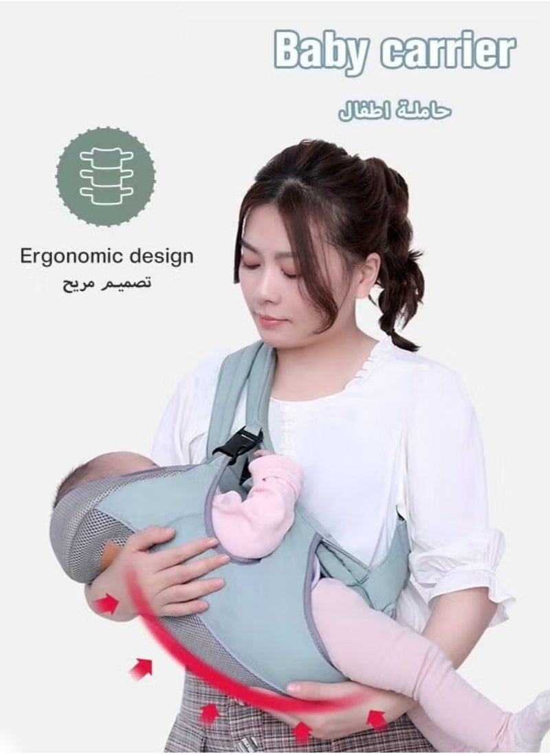 Baby Adjustable Wraps Carrier, Breathable Ergonomic Front Facing/Back Carriers for Newborn Newborn to Toddler 0-15kg, One Size Fits All