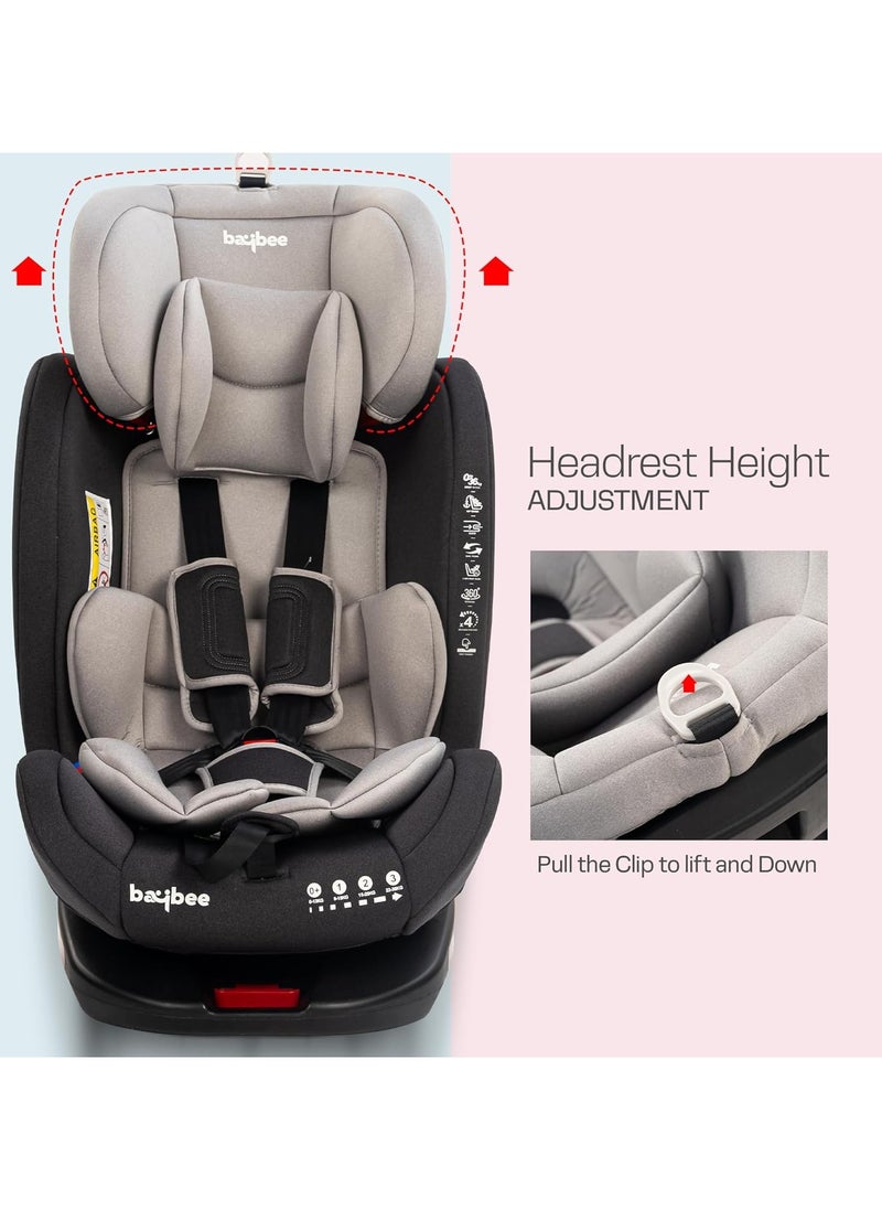 Convertible Car Seat for Baby 0 to 12 Years with 360° Rotatable, ISOFIX, 3 Position Recline, Headrest Adjustable ECE R44/04 Safety Certified Baby Car Seat for Toddlers Kids Boys Girls Grey