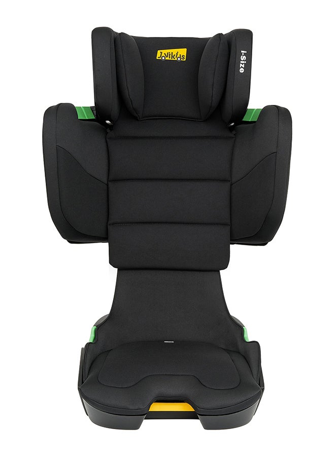 Cabin Size Portable Rober i-Size Booster Seat With ISOFIX, 100 - 150 CM (Approx. 3 To 12 Years), Adjustbale Height And Width, Compact And Folding, ECE R129, Black