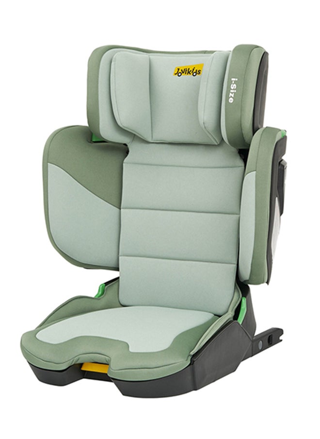 Cabin Size Portable Rober i-Size Car Seat With ISOFIX, 100 - 150 CM (Approx. 3 to 12 Years), Adjustbale Height And Width, ECE R129, Green