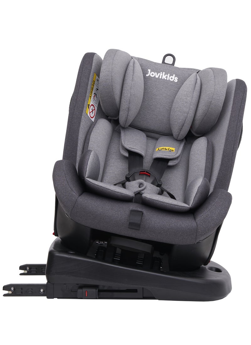 Angela Safety Baby Car Seat with Isofix and Top Tether, 360 Degree Swivel Child Seat, Rotating Carseat for Group 0/1/2/3, 0-12 Years Old, ECE R44/04, Black