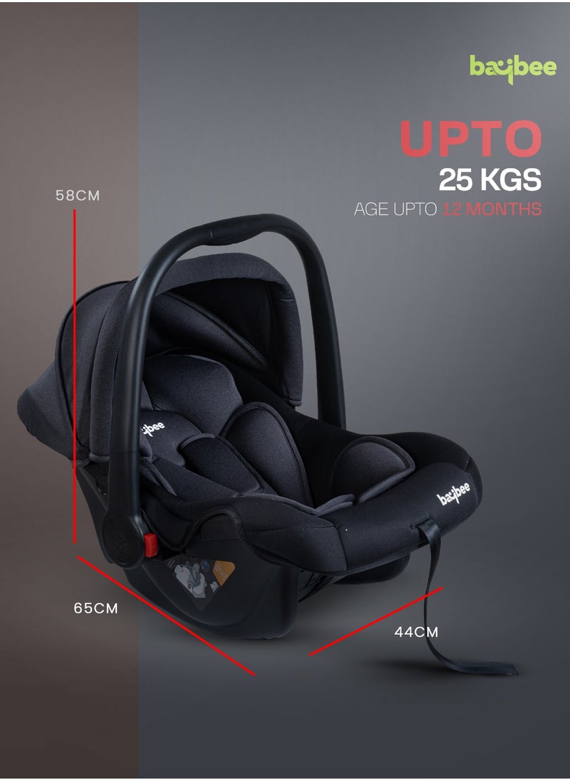 3 in 1 Multi Purpose Baby Carry Cot n Car Seat with Handle, Canopy, Adjustable Handle, 3 Point Safety Belt Rocker for Infant Baby Carry Cot for New Born Baby 0 to 15 Months Black