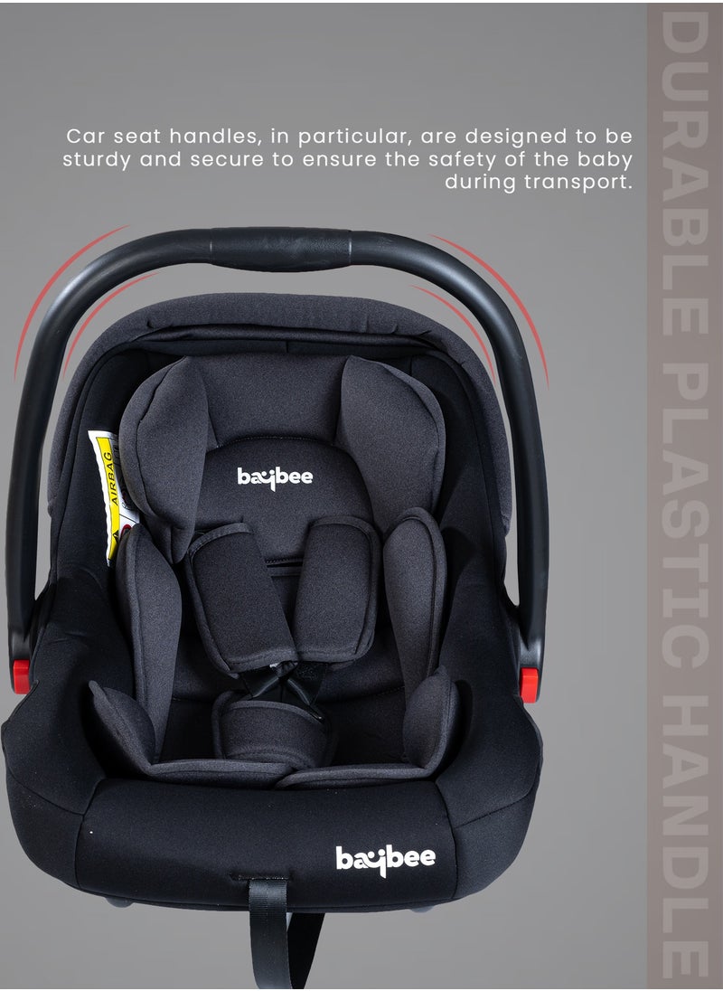 3 in 1 Multi Purpose Baby Carry Cot n Car Seat with Handle, Canopy, Adjustable Handle, 3 Point Safety Belt Rocker for Infant Baby Carry Cot for New Born Baby 0 to 15 Months Black